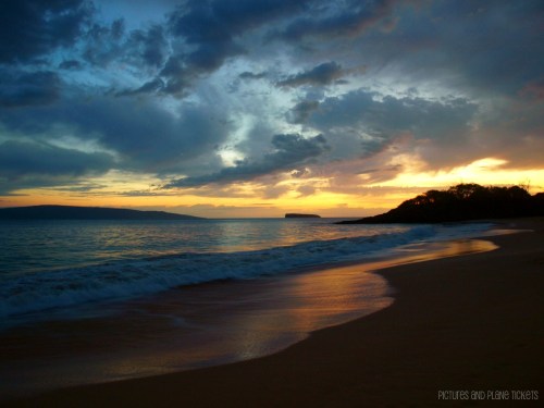 Pictures & Plane Tickets-Maui Big Beach Sunset