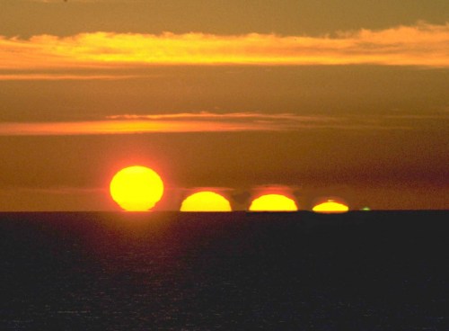 A time lapse of a sunset with the Green Flash