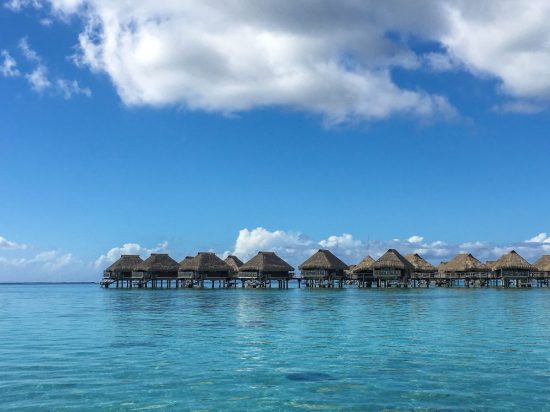 Overwater bungalows at the Hilton Mo'orea