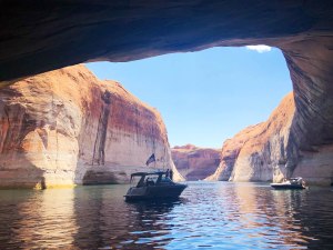 Cave in Lost Eden Canyon Lake Powell