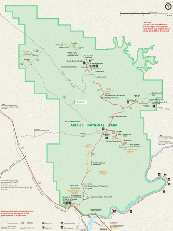Map of Arches National Park